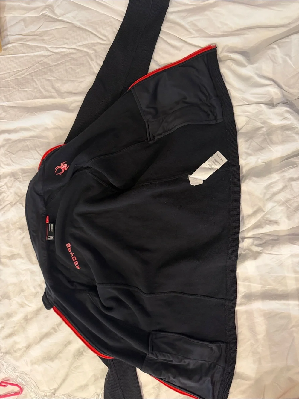Spyder Black Bomber Jacket with Red Accents
